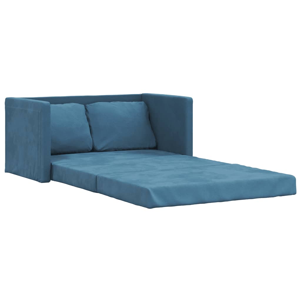 Slaapbank vloermodel 2-in-1 122x204x55 cm fluweel blauw is nu te koop bij PeponiXL, paradijselijk wonen!