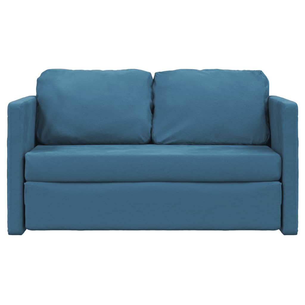 Slaapbank vloermodel 2-in-1 122x204x55 cm fluweel blauw is nu te koop bij PeponiXL, paradijselijk wonen!