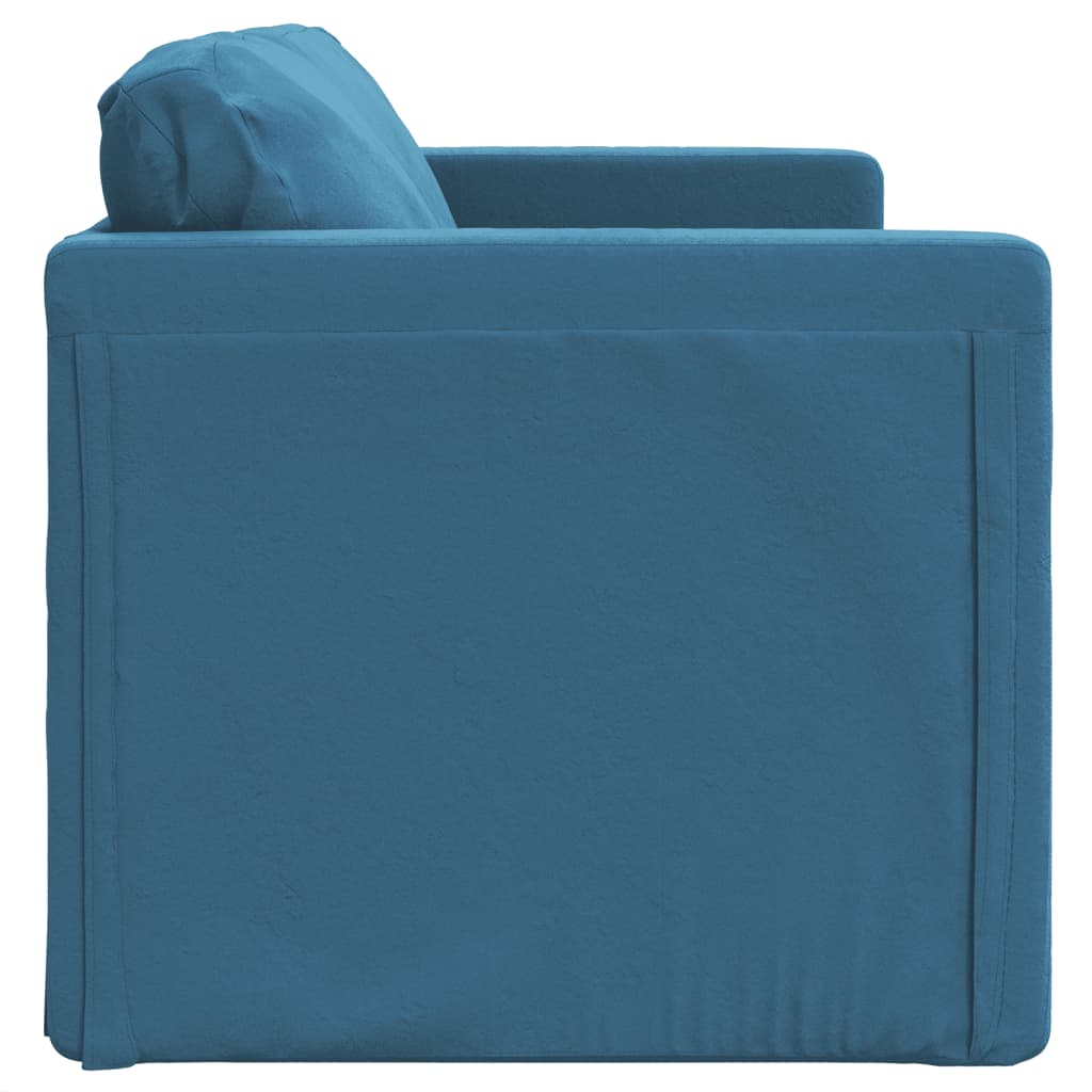 Slaapbank vloermodel 2-in-1 122x204x55 cm fluweel blauw is nu te koop bij PeponiXL, paradijselijk wonen!
