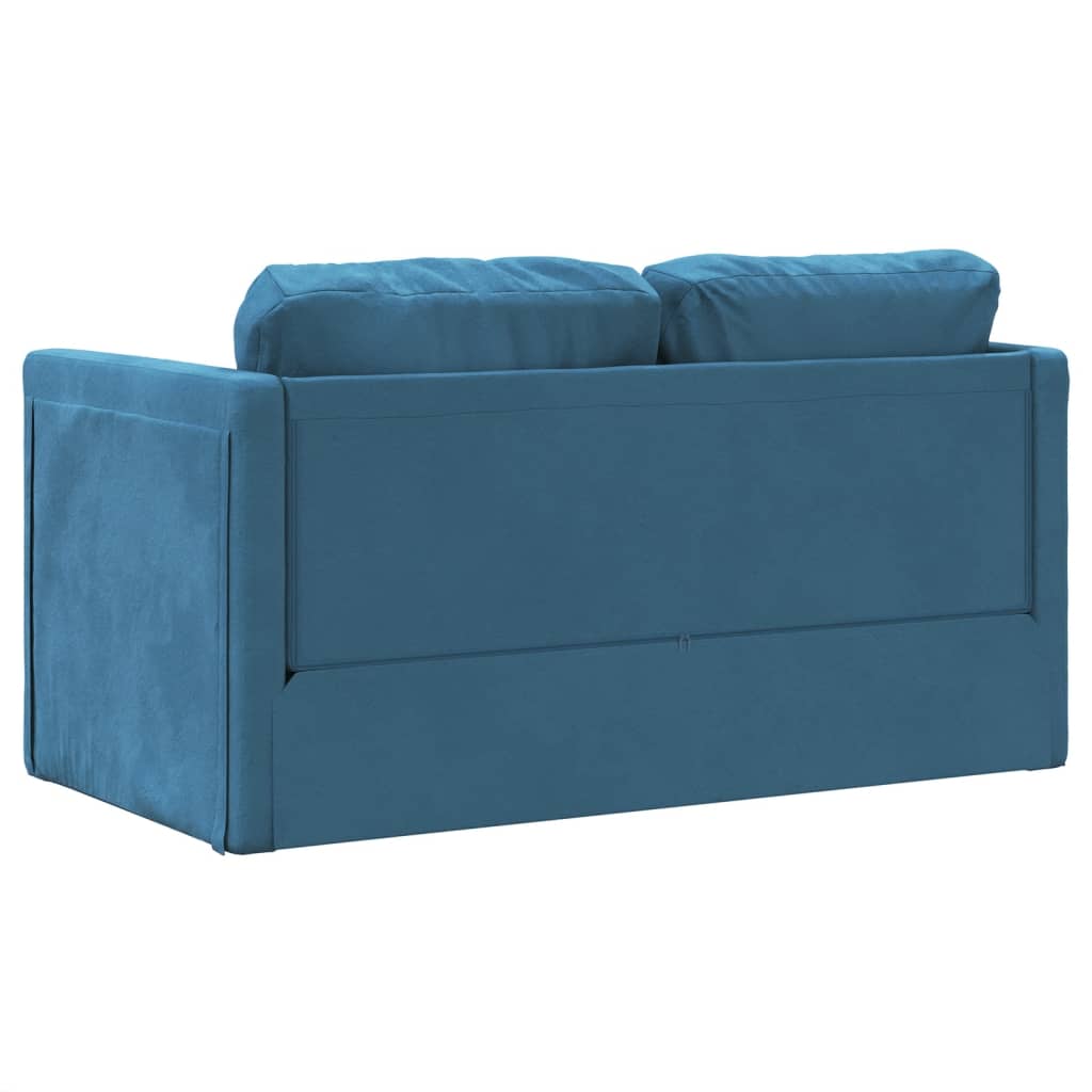 Slaapbank vloermodel 2-in-1 122x204x55 cm fluweel blauw is nu te koop bij PeponiXL, paradijselijk wonen!
