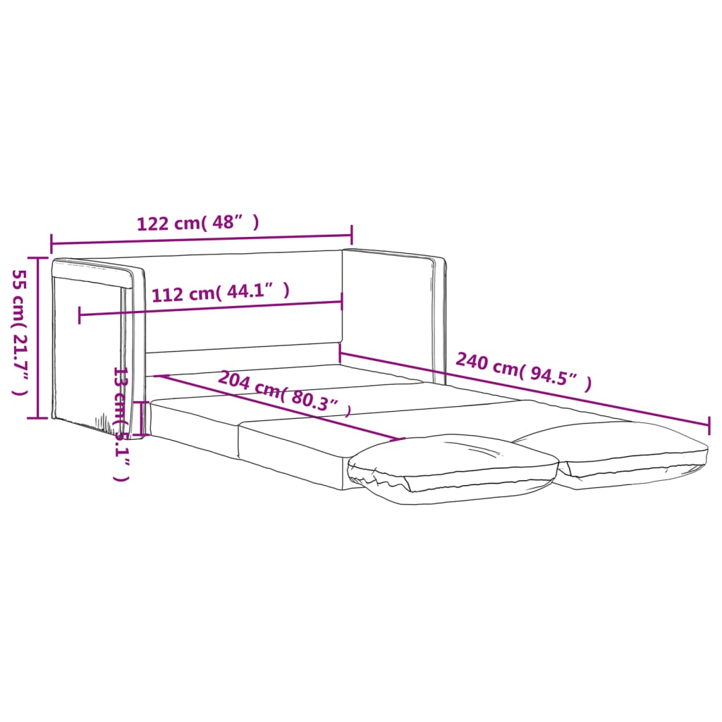 Slaapbank vloermodel 2-in-1 122x204x55 cm fluweel blauw is nu te koop bij PeponiXL, paradijselijk wonen!