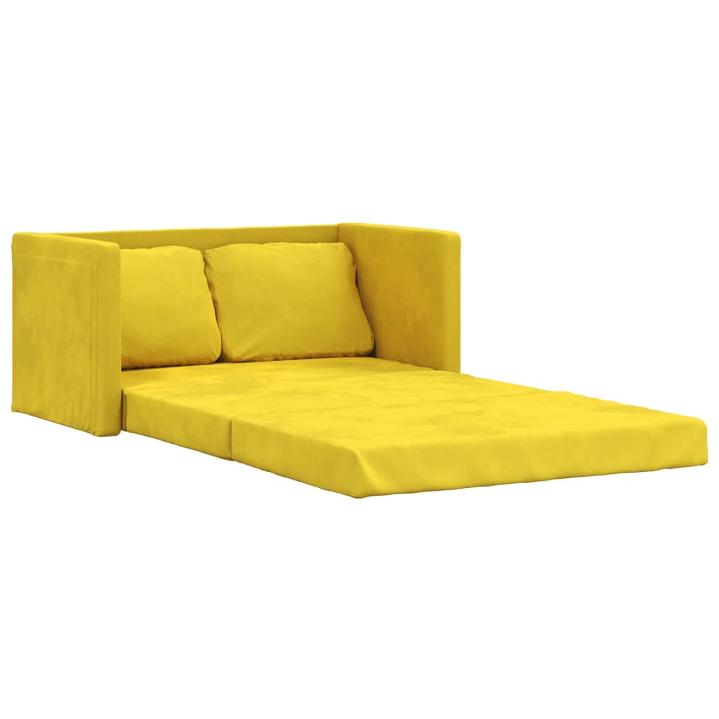 Slaapbank vloermodel 2-in-1 122x204x55 cm fluweel donkergeel is nu te koop bij PeponiXL, paradijselijk wonen!