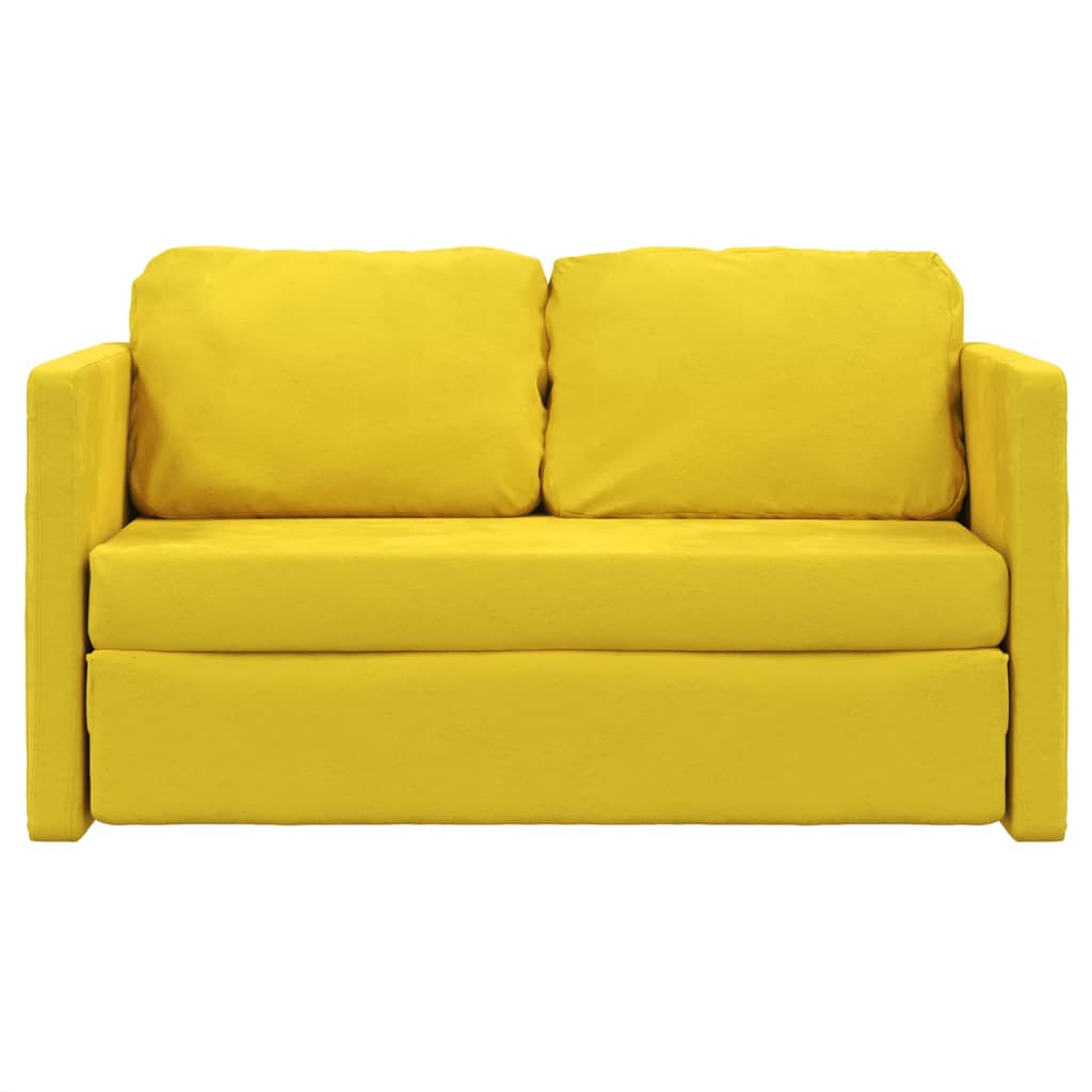 Slaapbank vloermodel 2-in-1 122x204x55 cm fluweel donkergeel is nu te koop bij PeponiXL, paradijselijk wonen!