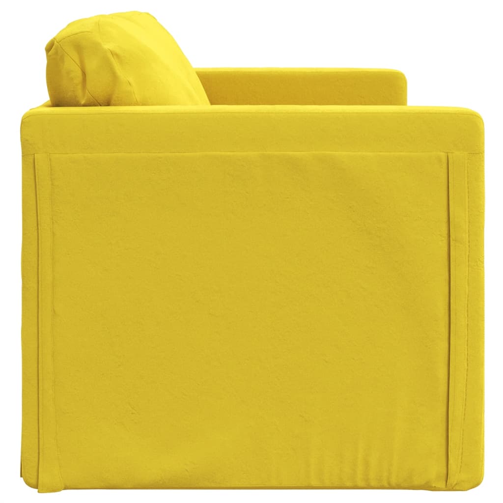 Slaapbank vloermodel 2-in-1 122x204x55 cm fluweel donkergeel is nu te koop bij PeponiXL, paradijselijk wonen!
