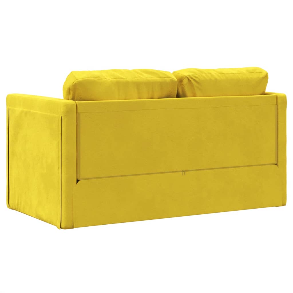 Slaapbank vloermodel 2-in-1 122x204x55 cm fluweel donkergeel is nu te koop bij PeponiXL, paradijselijk wonen!