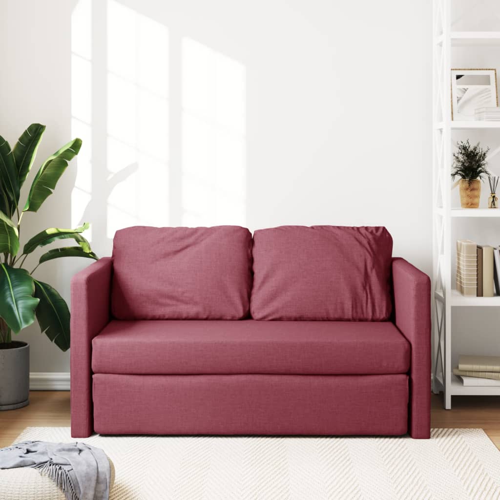 Slaapbank vloermodel 2-in-1 112x174x55 cm stof wijnrood is nu te koop bij PeponiXL, paradijselijk wonen!