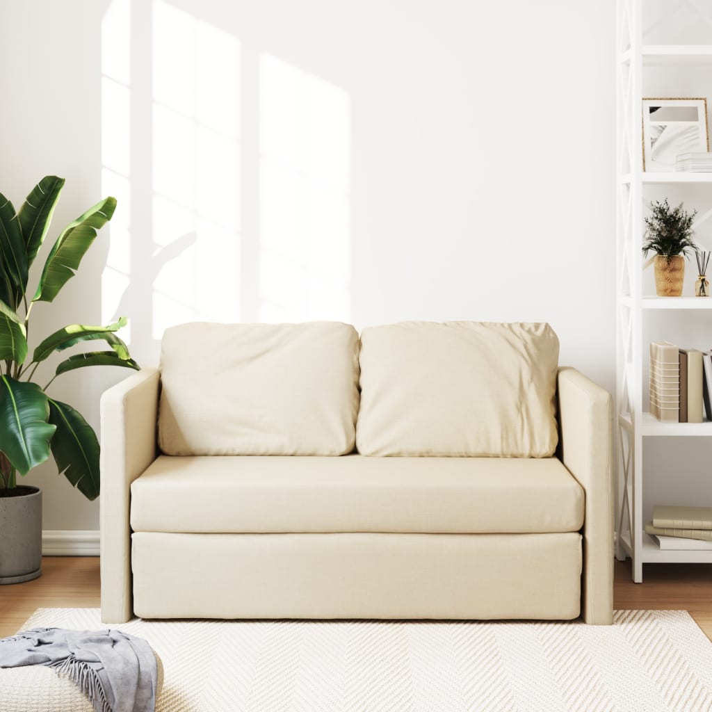 Slaapbank vloermodel 2-in-1 112x174x55 cm stof crèmekleurig is nu te koop bij PeponiXL, paradijselijk wonen!