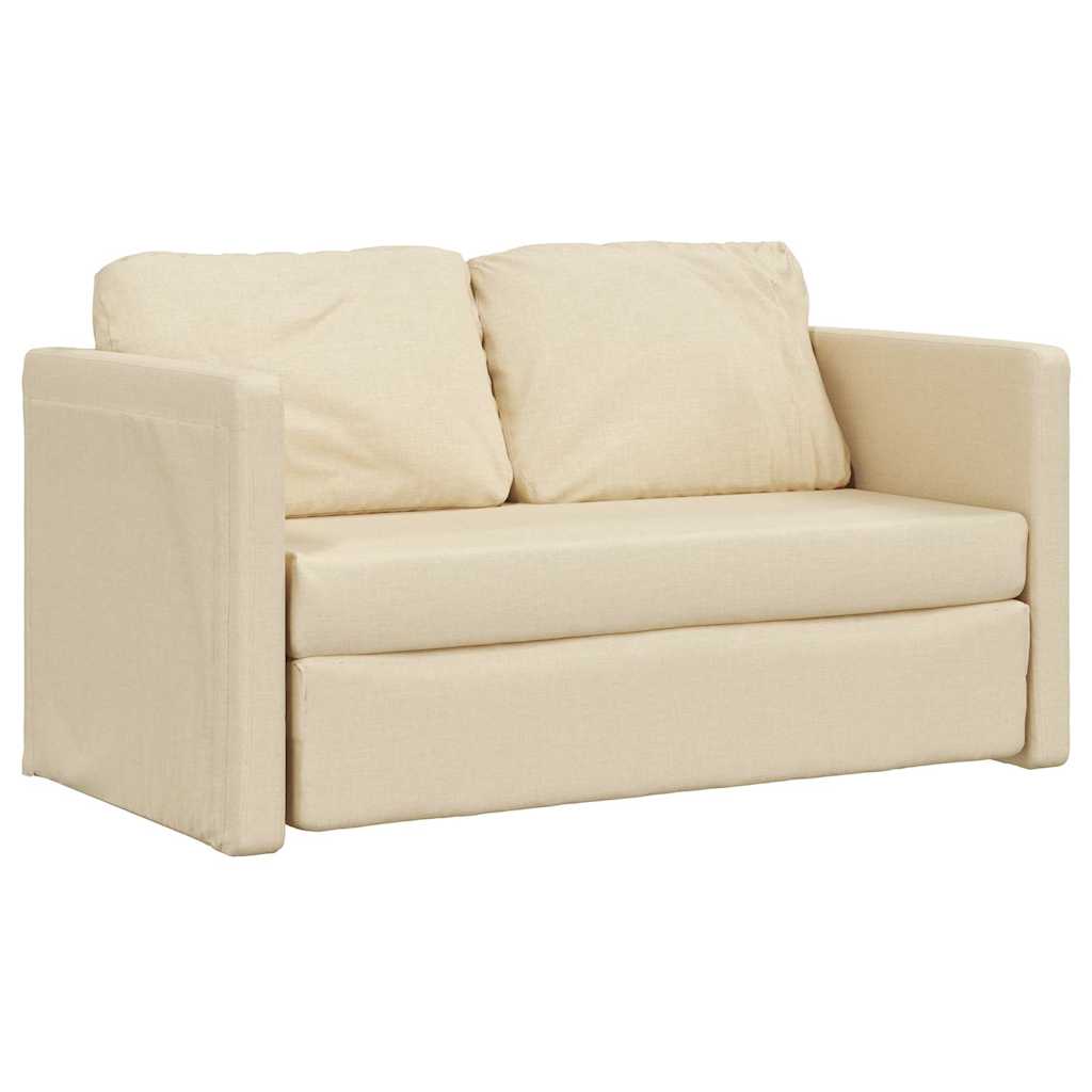 Slaapbank vloermodel 2-in-1 112x174x55 cm stof crèmekleurig is nu te koop bij PeponiXL, paradijselijk wonen!