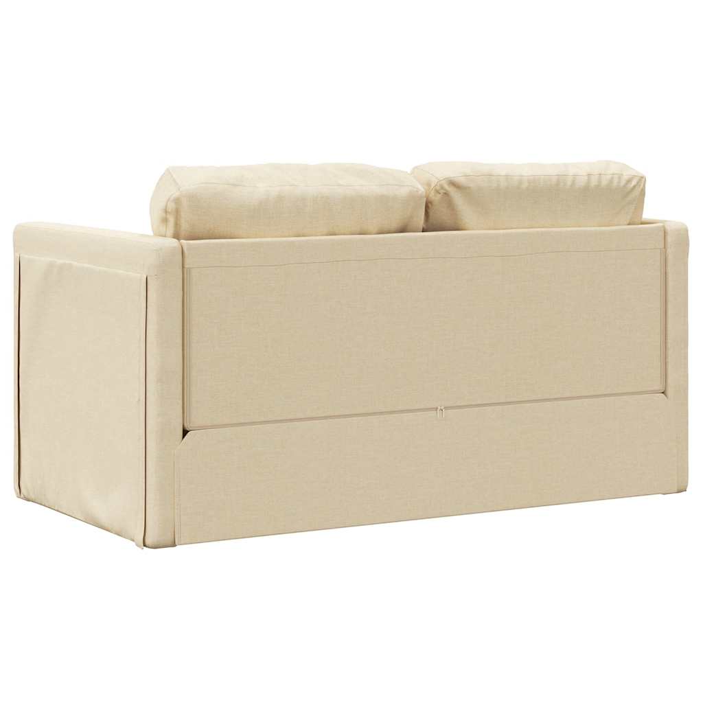 Slaapbank vloermodel 2-in-1 112x174x55 cm stof crèmekleurig is nu te koop bij PeponiXL, paradijselijk wonen!