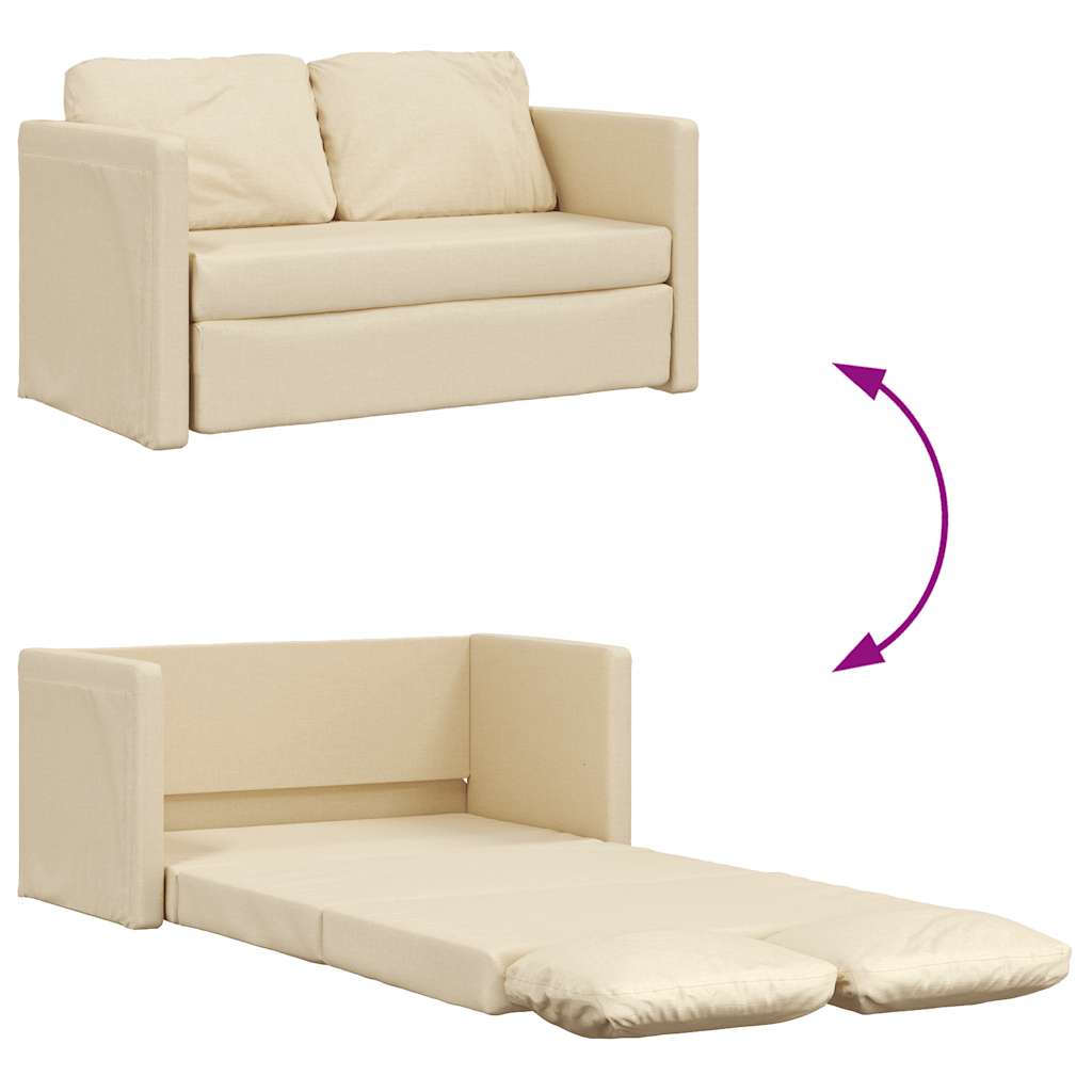 Slaapbank vloermodel 2-in-1 112x174x55 cm stof crèmekleurig is nu te koop bij PeponiXL, paradijselijk wonen!