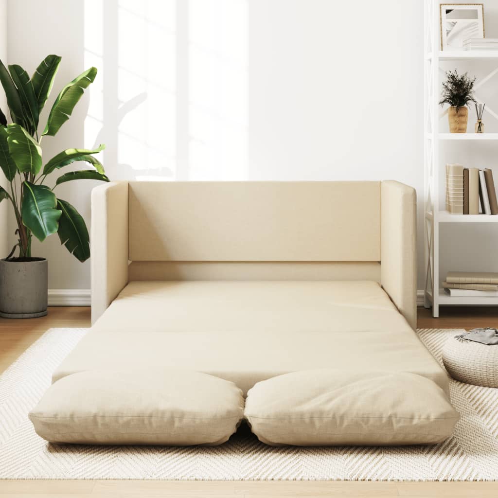 Slaapbank vloermodel 2-in-1 112x174x55 cm stof crèmekleurig is nu te koop bij PeponiXL, paradijselijk wonen!