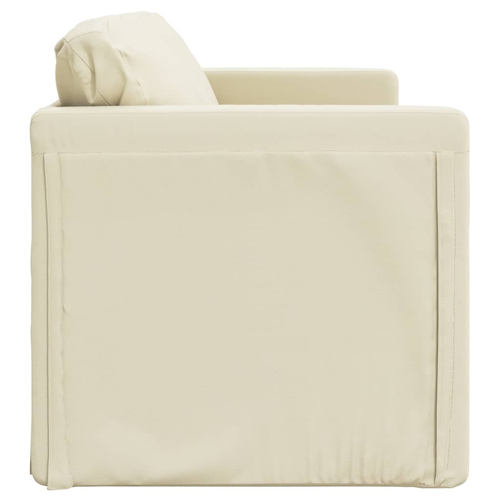 Slaapbank vloermodel 2-in-1 112x174x55 cm kunstleer crèmekleur is nu te koop bij PeponiXL, paradijselijk wonen!