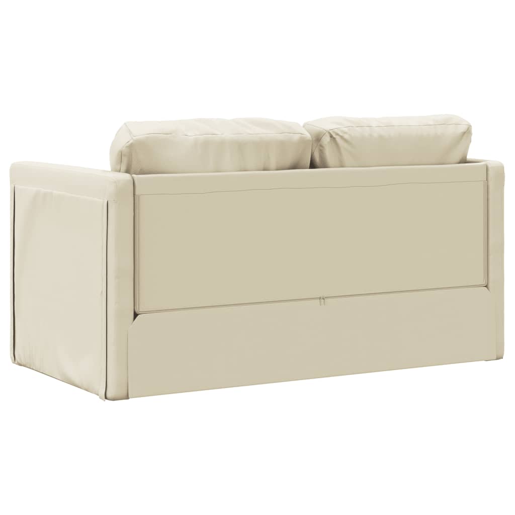 Slaapbank vloermodel 2-in-1 112x174x55 cm kunstleer crèmekleur is nu te koop bij PeponiXL, paradijselijk wonen!