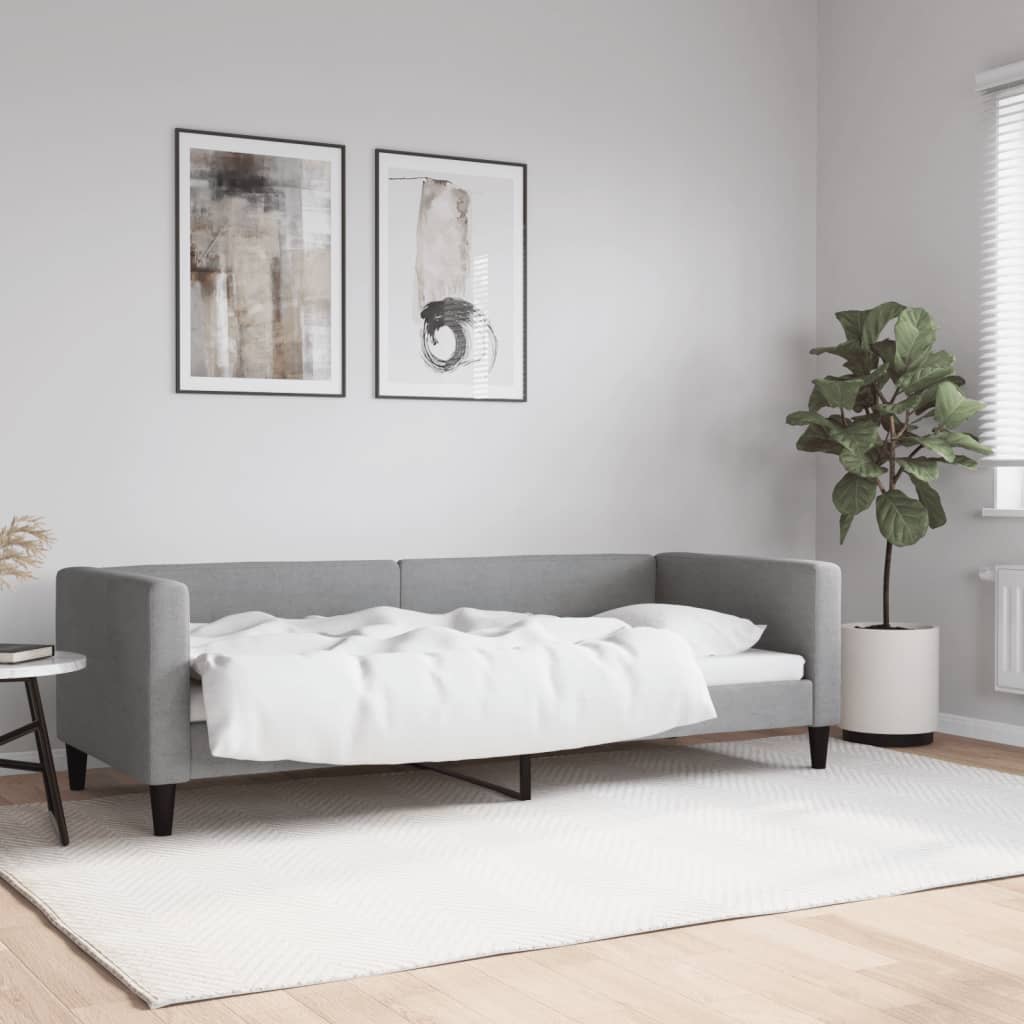 Slaapbank 80x200 cm stof lichtgrijs is nu te koop bij PeponiXL, paradijselijk wonen!