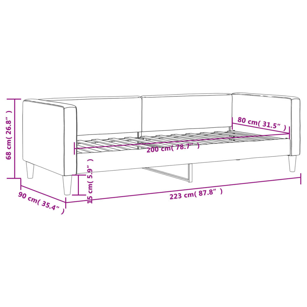 Slaapbank 80x200 cm stof taupe is nu te koop bij PeponiXL, paradijselijk wonen!