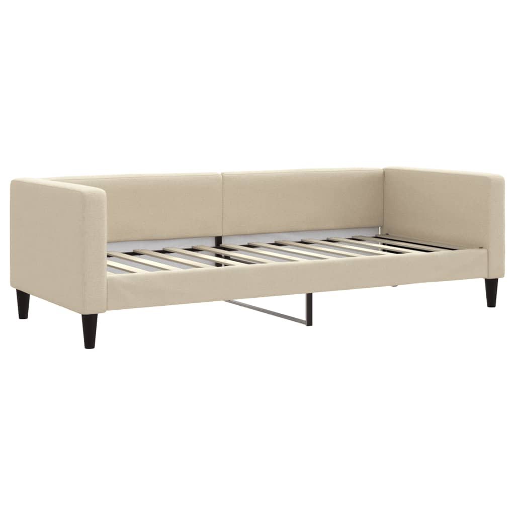 Slaapbank 80x200 cm stof crèmekleurig is nu te koop bij PeponiXL, paradijselijk wonen!