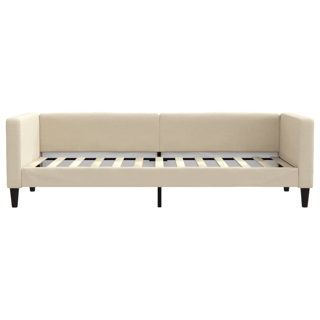 Slaapbank 80x200 cm stof crèmekleurig is nu te koop bij PeponiXL, paradijselijk wonen!
