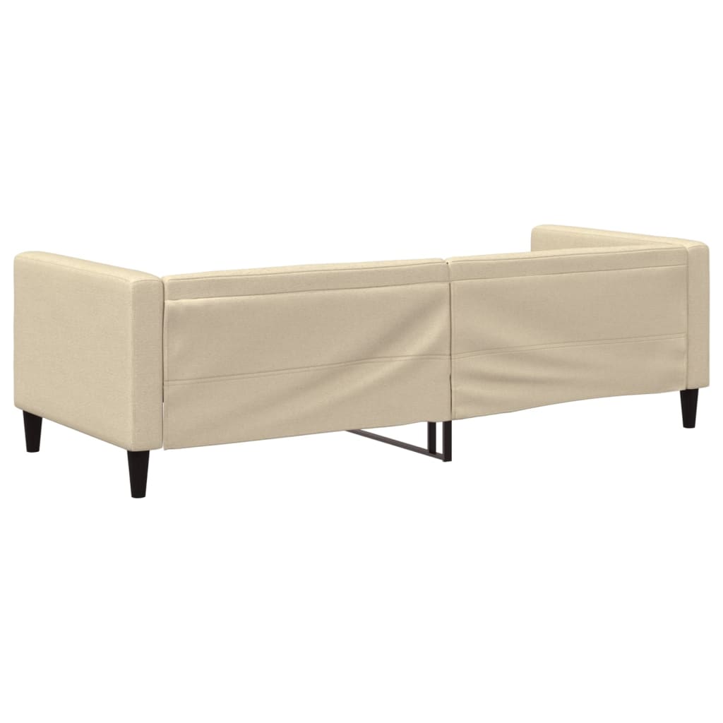 Slaapbank 80x200 cm stof crèmekleurig is nu te koop bij PeponiXL, paradijselijk wonen!