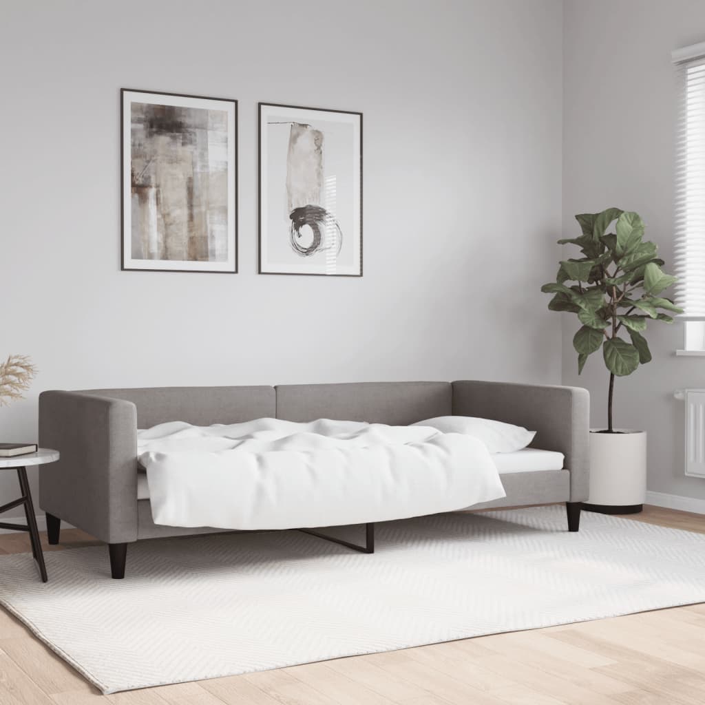 Slaapbank 90x200 cm stof taupe is nu te koop bij PeponiXL, paradijselijk wonen!