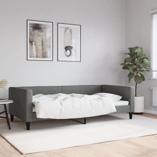 Slaapbank 100x200 cm stof donkergrijs is nu te koop bij PeponiXL, paradijselijk wonen!
