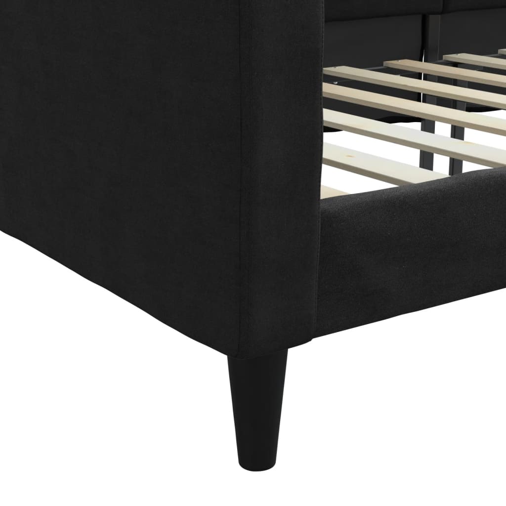 Slaapbank 100x200 cm stof zwart is nu te koop bij PeponiXL, paradijselijk wonen!