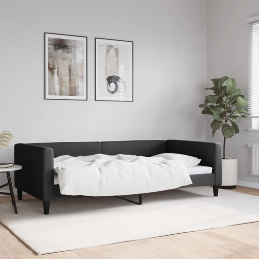 Slaapbank 100x200 cm stof zwart is nu te koop bij PeponiXL, paradijselijk wonen!