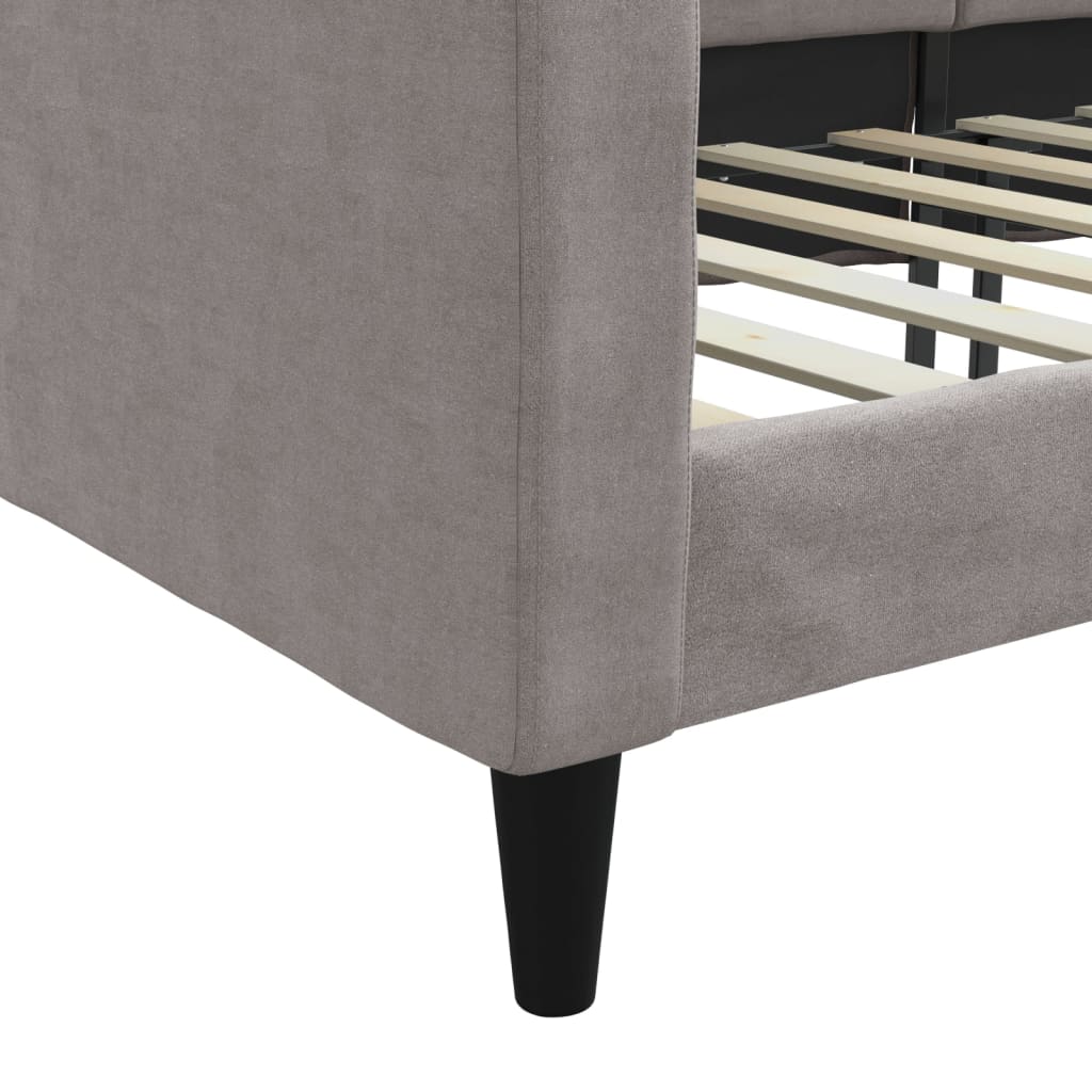 Slaapbank 100x200 cm stof taupe is nu te koop bij PeponiXL, paradijselijk wonen!