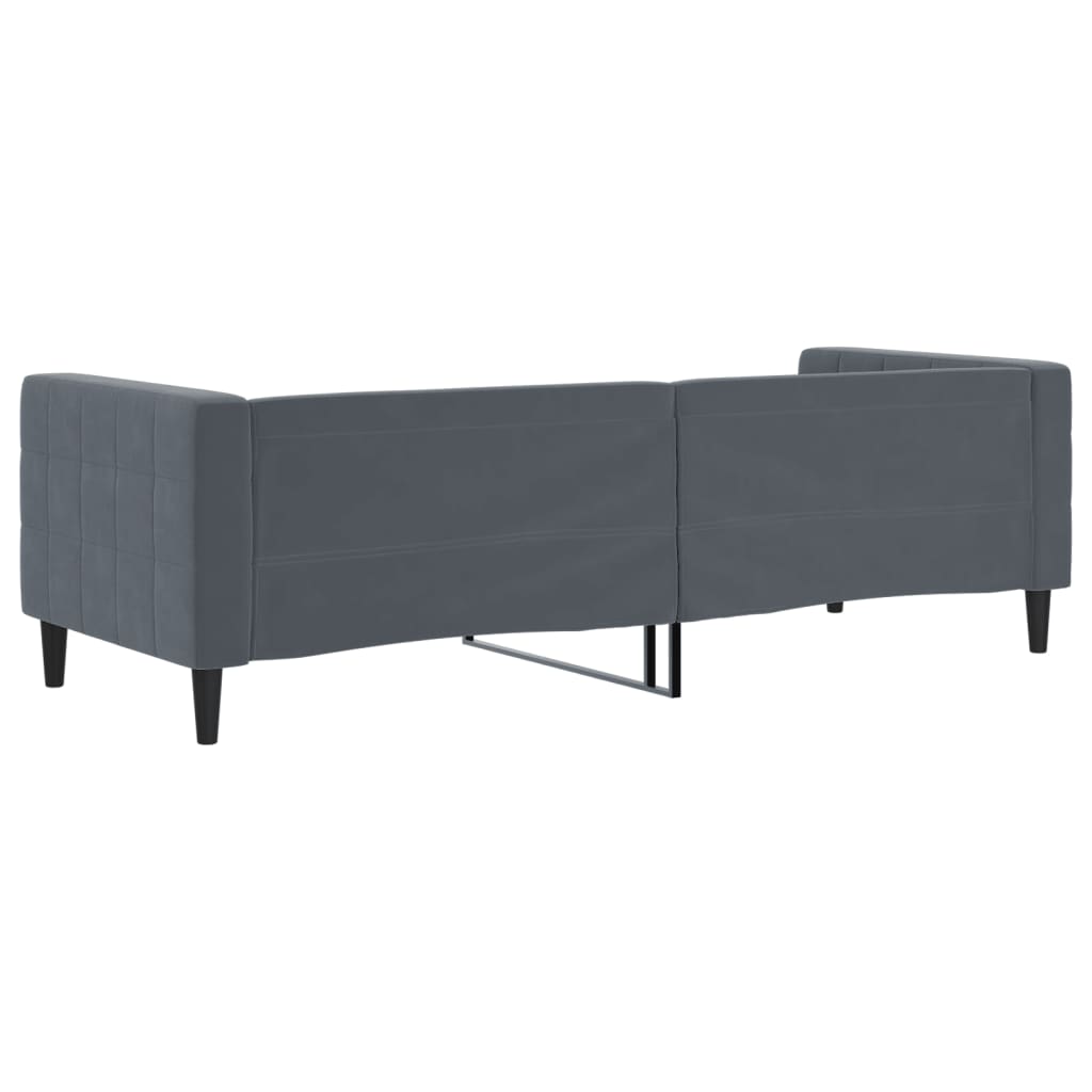 Slaapbank 80x200 cm fluweel donkergrijs is nu te koop bij PeponiXL, paradijselijk wonen!