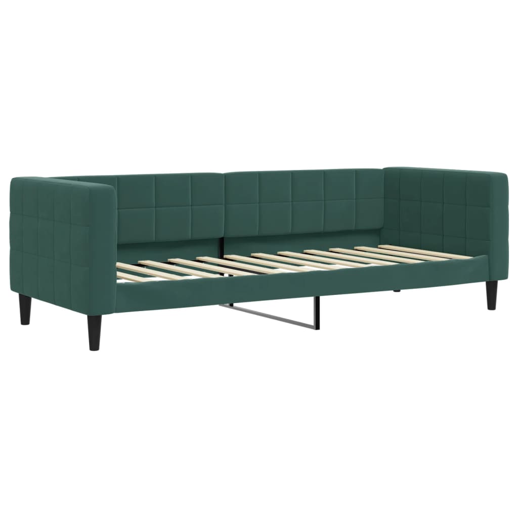 Slaapbank 80x200 cm fluweel donkergroen is nu te koop bij PeponiXL, paradijselijk wonen!