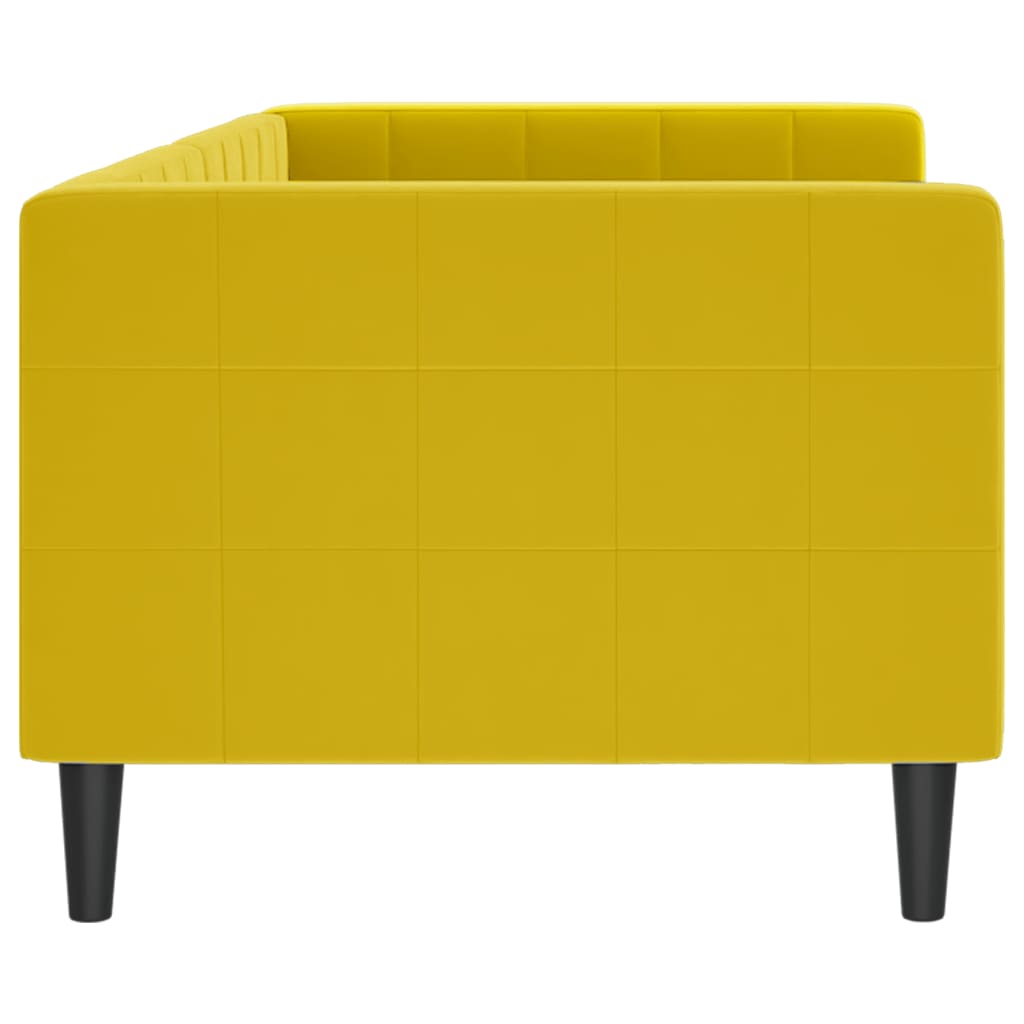 Slaapbank 80x200 cm fluweel geel is nu te koop bij PeponiXL, paradijselijk wonen!