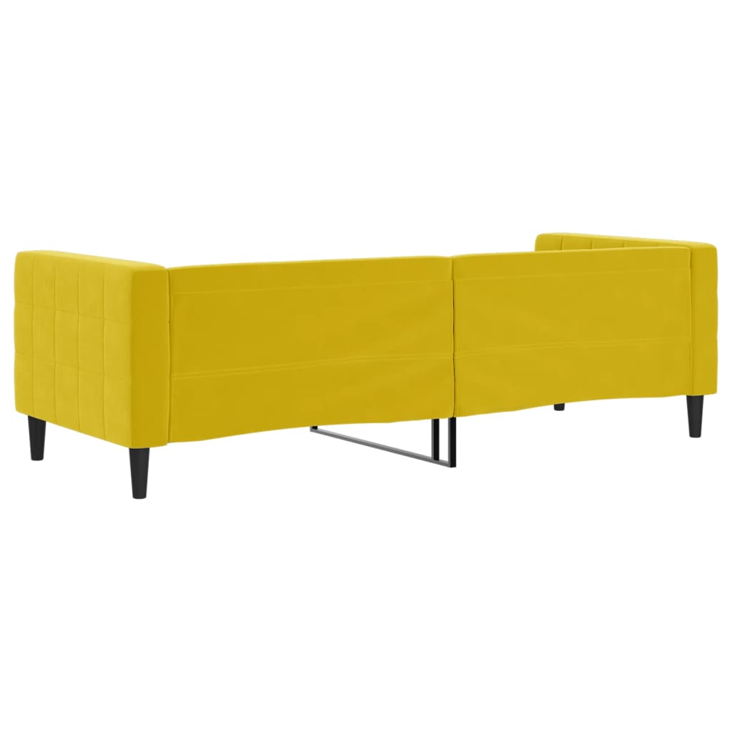 Slaapbank 80x200 cm fluweel geel is nu te koop bij PeponiXL, paradijselijk wonen!