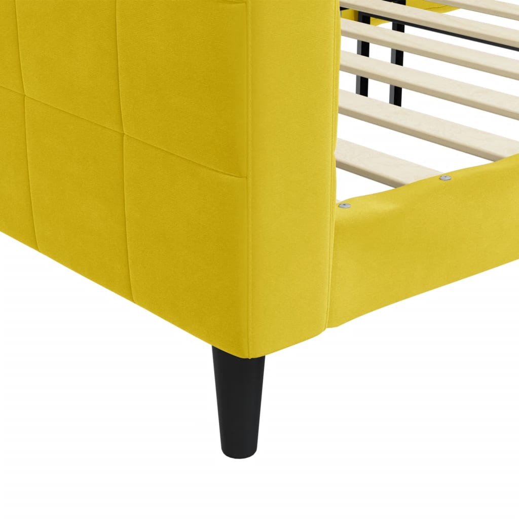 Slaapbank 80x200 cm fluweel geel is nu te koop bij PeponiXL, paradijselijk wonen!