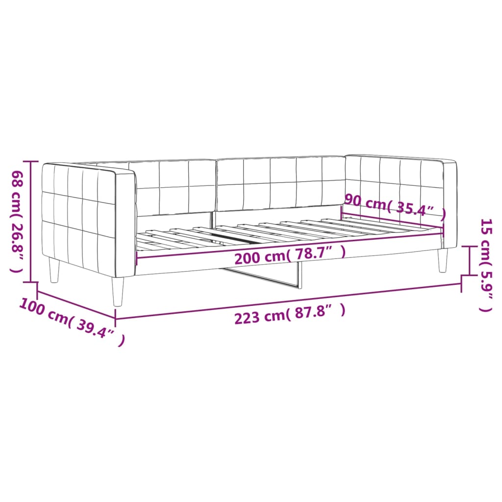 Slaapbank 90x200 cm fluweel donkergroen is nu te koop bij PeponiXL, paradijselijk wonen!