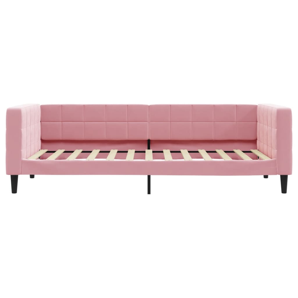 Slaapbank 90x200 cm fluweel roze is nu te koop bij PeponiXL, paradijselijk wonen!