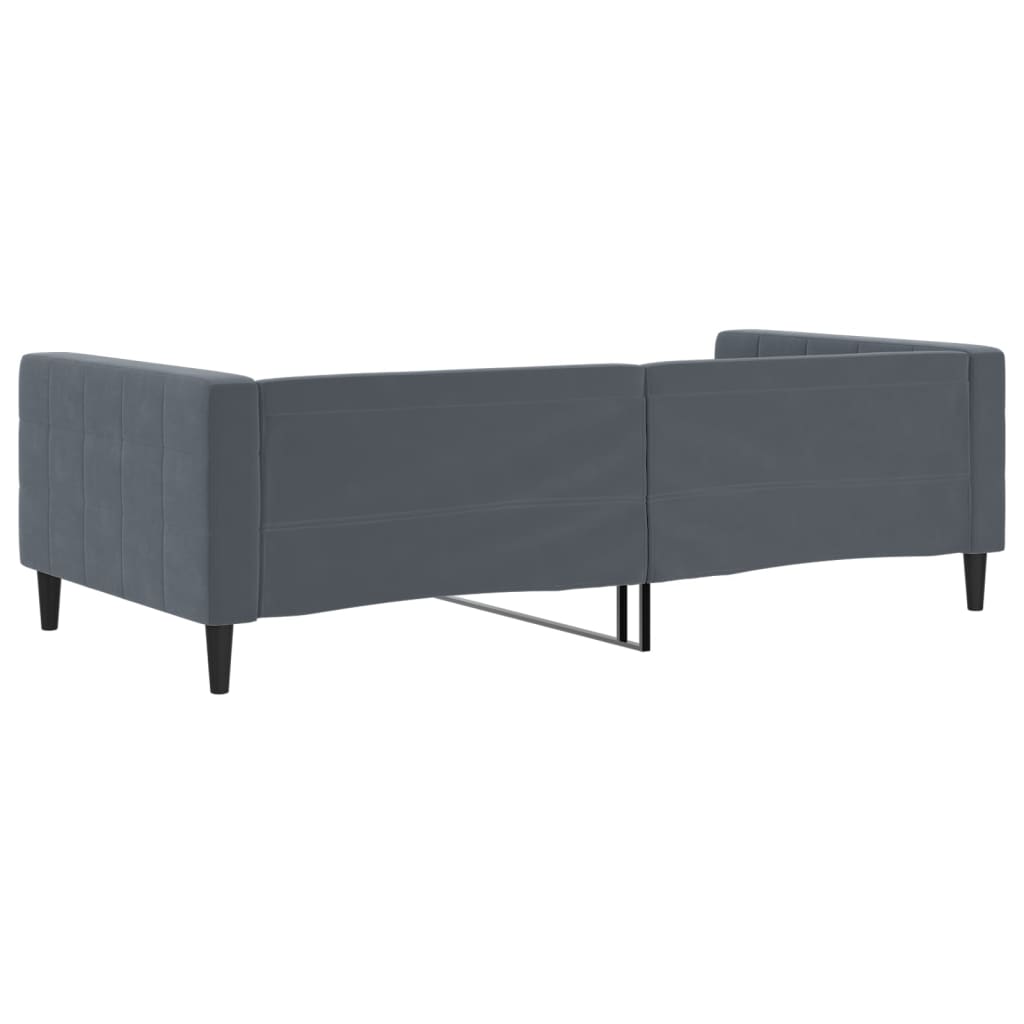 Slaapbank 100x200 cm fluweel donkergrijs is nu te koop bij PeponiXL, paradijselijk wonen!