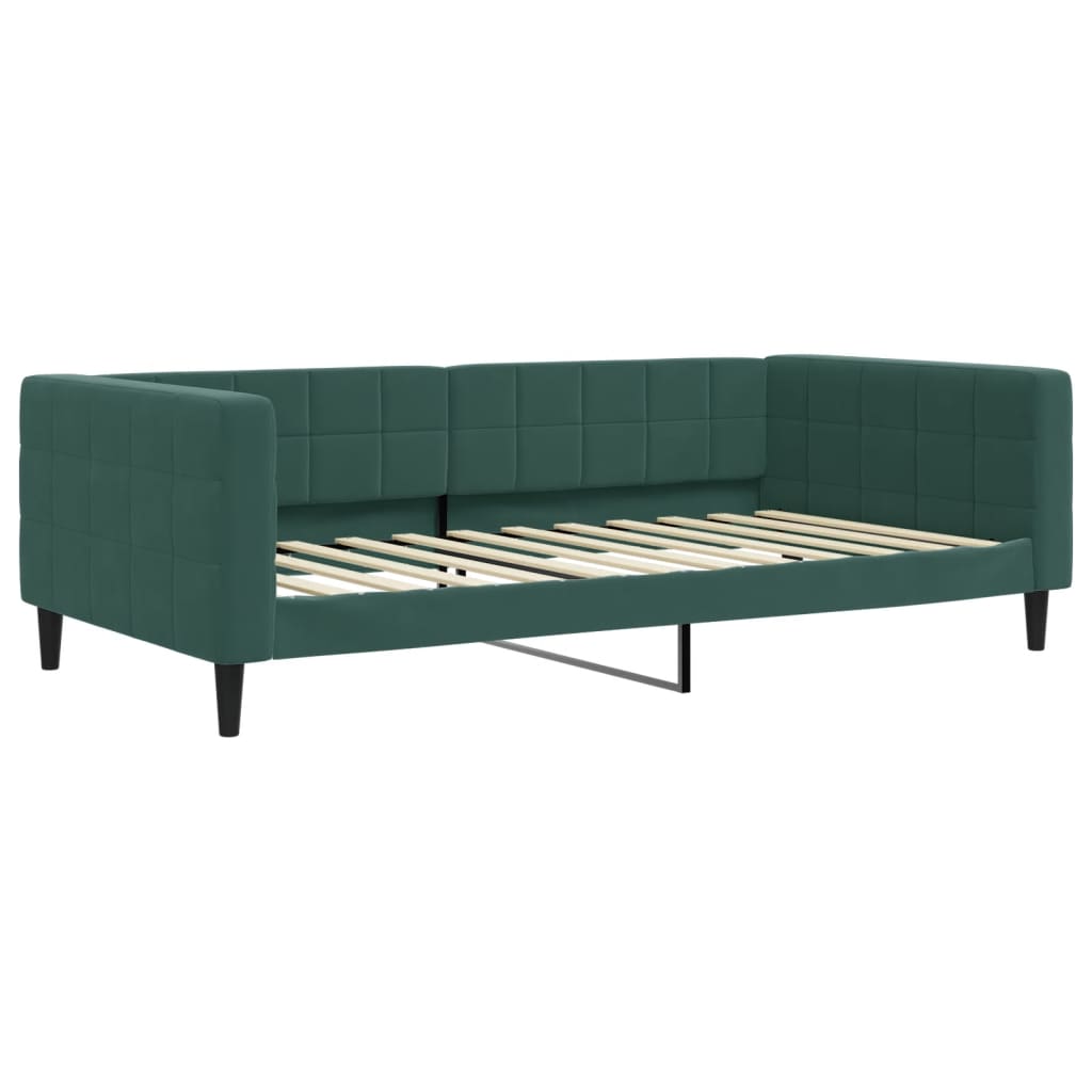 Slaapbank 100x200 cm fluweel donkergroen is nu te koop bij PeponiXL, paradijselijk wonen!