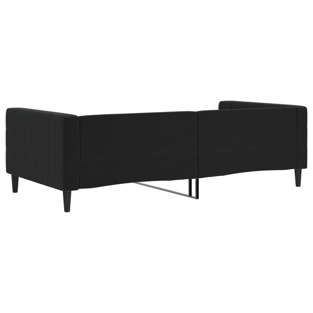 Slaapbank 100x200 cm fluweel zwart is nu te koop bij PeponiXL, paradijselijk wonen!