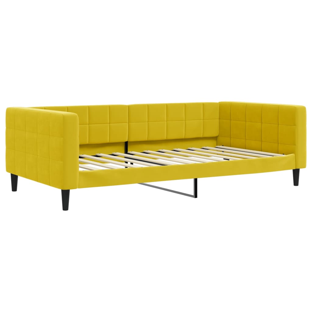 Slaapbank 100x200 cm fluweel geel is nu te koop bij PeponiXL, paradijselijk wonen!