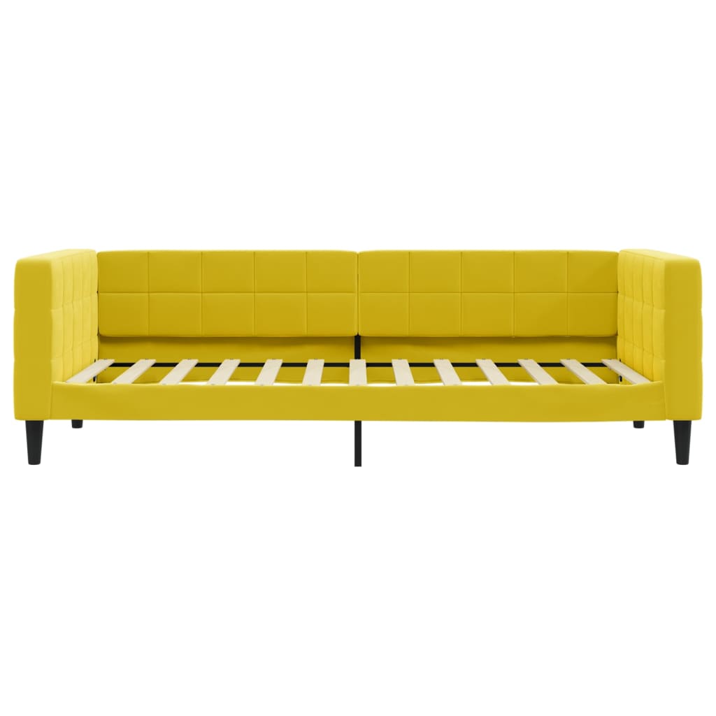 Slaapbank 100x200 cm fluweel geel is nu te koop bij PeponiXL, paradijselijk wonen!