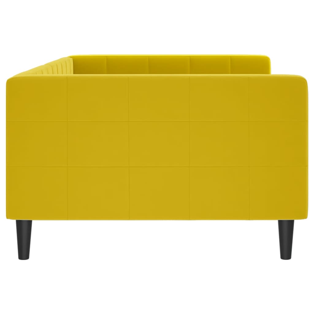 Slaapbank 100x200 cm fluweel geel is nu te koop bij PeponiXL, paradijselijk wonen!