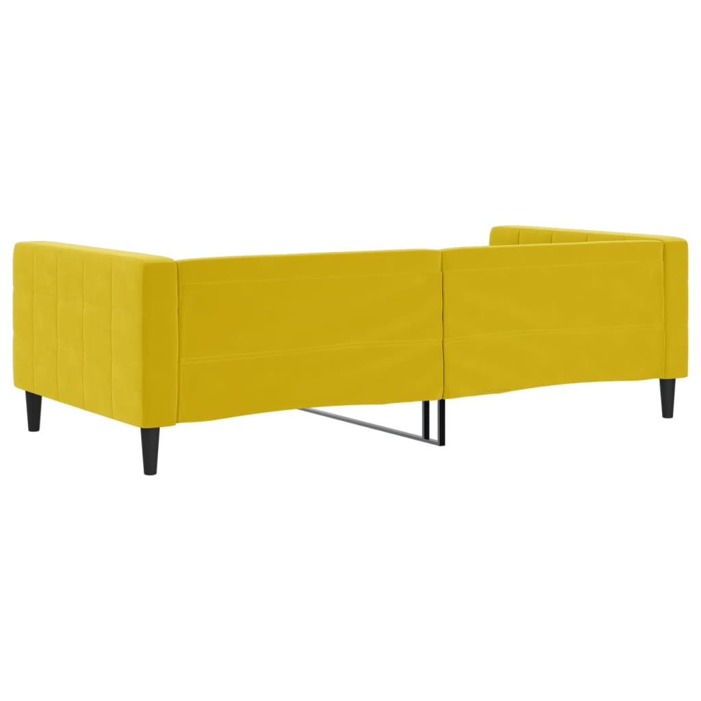 Slaapbank 100x200 cm fluweel geel is nu te koop bij PeponiXL, paradijselijk wonen!