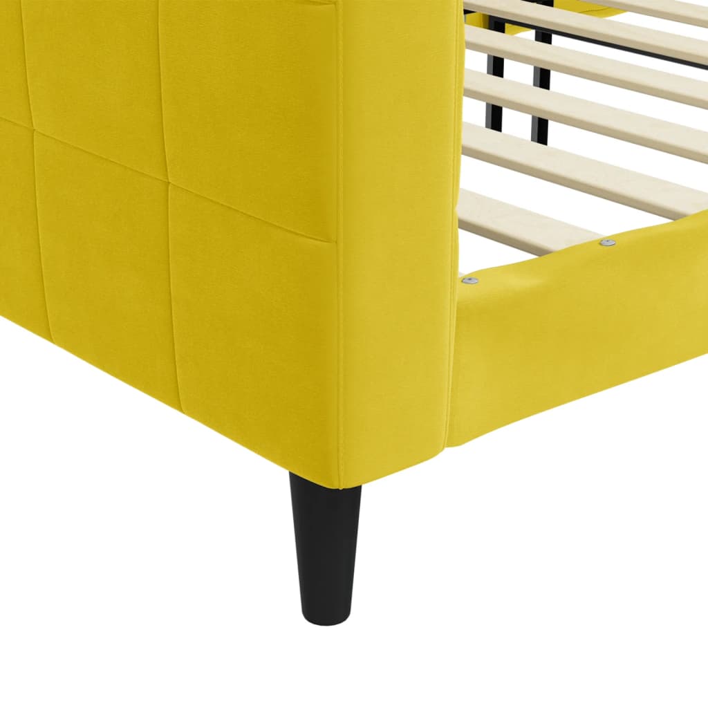 Slaapbank 100x200 cm fluweel geel is nu te koop bij PeponiXL, paradijselijk wonen!