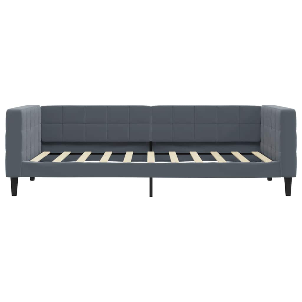 Slaapbank 90x190 cm fluweel donkergrijs is nu te koop bij PeponiXL, paradijselijk wonen!