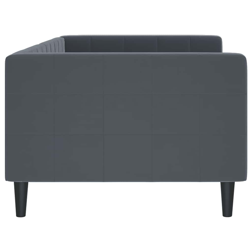 Slaapbank 90x190 cm fluweel donkergrijs is nu te koop bij PeponiXL, paradijselijk wonen!