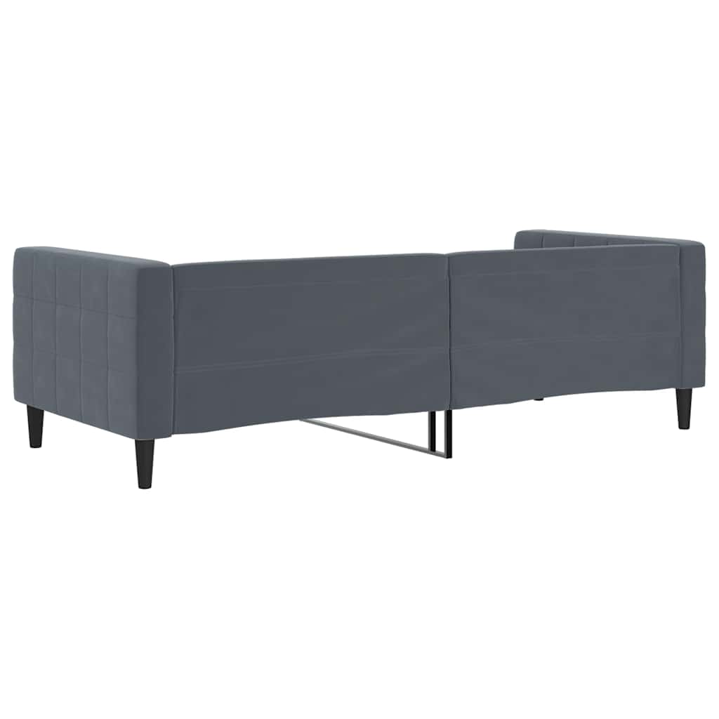 Slaapbank 90x190 cm fluweel donkergrijs is nu te koop bij PeponiXL, paradijselijk wonen!