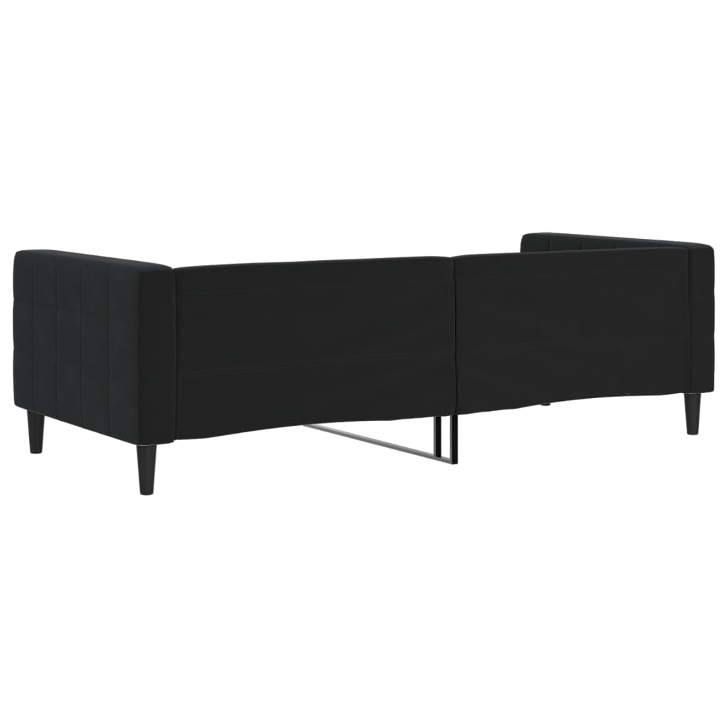 Slaapbank 90x190 cm fluweel zwart is nu te koop bij PeponiXL, paradijselijk wonen!