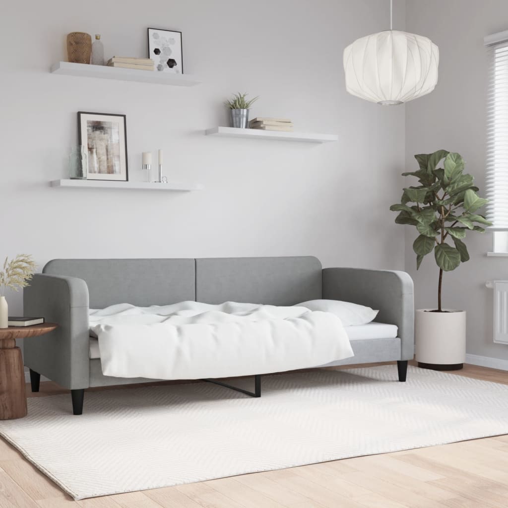 Slaapbank 80x200 cm stof lichtgrijs is nu te koop bij PeponiXL, paradijselijk wonen!