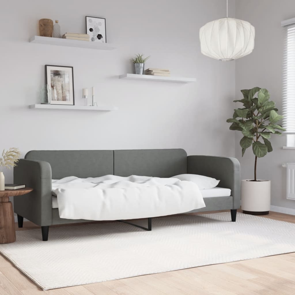 Slaapbank 80x200 cm stof donkergrijs is nu te koop bij PeponiXL, paradijselijk wonen!