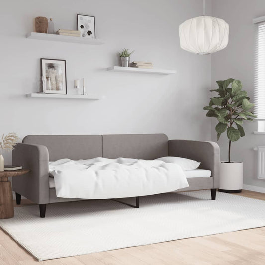 Slaapbank 90x200 cm stof taupe is nu te koop bij PeponiXL, paradijselijk wonen!