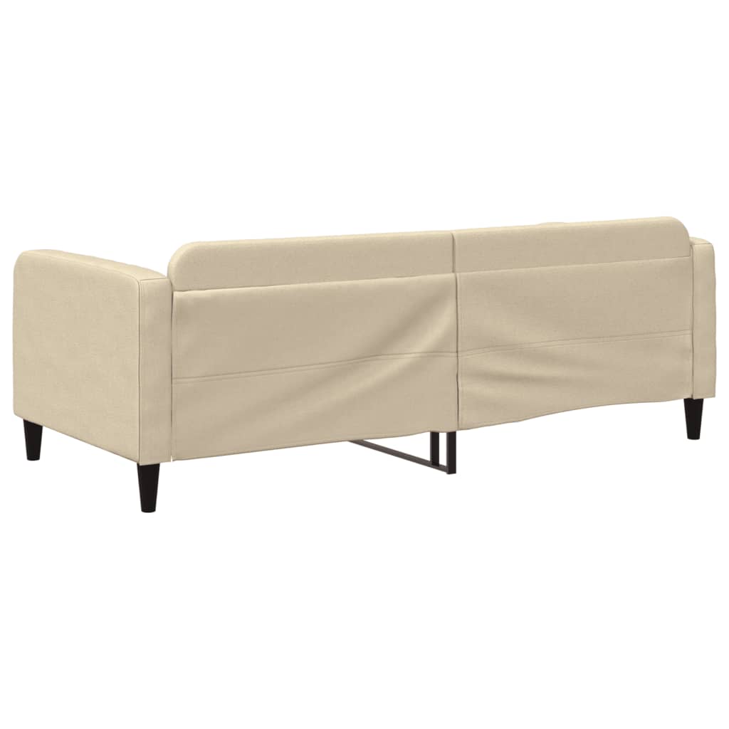 Slaapbank 90x200 cm stof crèmekleurig is nu te koop bij PeponiXL, paradijselijk wonen!